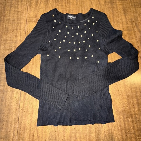 Jolie & Joy by FCT With Love Sweaters - Jolie & Joy Junior Women Pullover Sweater Long Sleeve Top Knit‎ Black XL